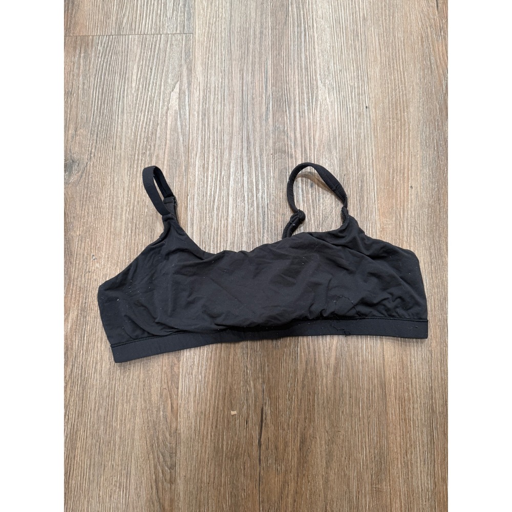 Skims Fits Everybody Scoop Bralette Onyx Black Size XL Wireless Adjustable Strap